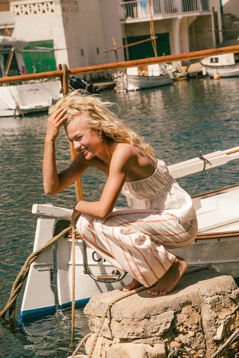VERANO Pants - red stripe linen - Image 4