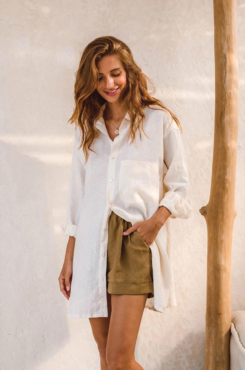 SUMMER Shorts - taupe linen - Image 5